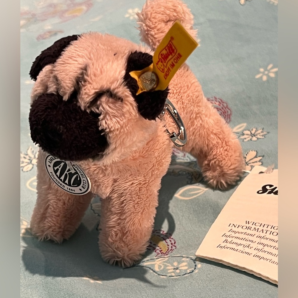 Steiff pug keychain collectible